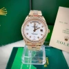 Đồng hồ Rolex full đá CZ mặt khảm trai vàng hồng - Máy cơ Nhật 38-41mm - Giá ưu đãi 2,577,465₫