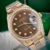 Đồng Hồ Rolex Full Đá CZ Mặt Nâu 1 Lịch Máy Cơ Nhật Size 38-41mm - Giá 2.577.465₫ 5