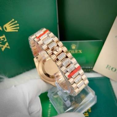 Đồng Hồ Rolex Full Đá CZ Mặt Nâu 1 Lịch Máy Cơ Nhật Size 38-41mm - Giá 2.577.465₫ 7