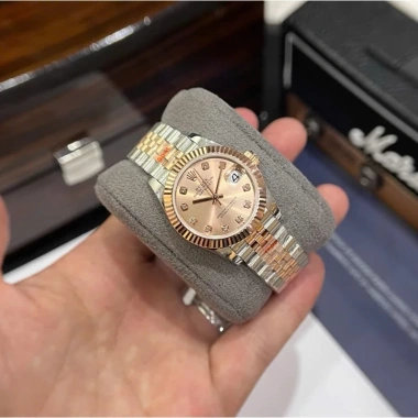 Đồng Hồ ROLEX Nữ 31mm GM Bọc Vàng 18K Cọc Số Kim Cương Thiên Nhiên Kiểm Định 6 Đồng Hồ ROLEX Nữ 31mm GM Bọc Vàng 18K Cọc Số Kim Cương Thiên Nhiên Kiểm Định 6