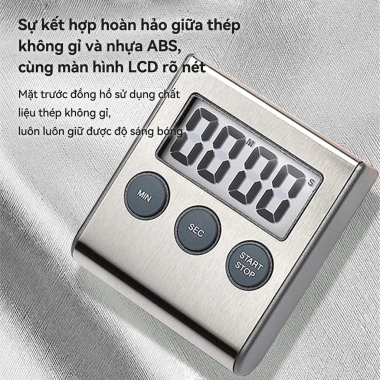 Đồng Hồ Số Chome N06 Đếm Ngược Báo Thức Thép Không Gỉ LCD 3 Nút - 44.000₫ 4