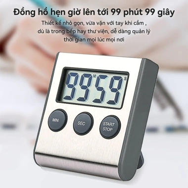 Đồng Hồ Số Chome N06 Đếm Ngược Báo Thức Thép Không Gỉ LCD 3 Nút - 44.000₫ 5