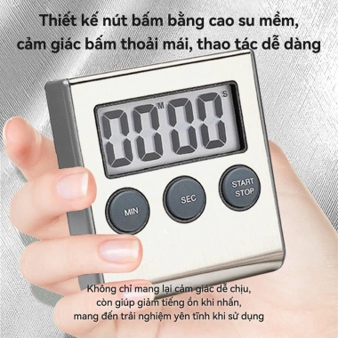 Đồng Hồ Số Chome N06 Đếm Ngược Báo Thức Thép Không Gỉ LCD 3 Nút - 44.000₫ 7