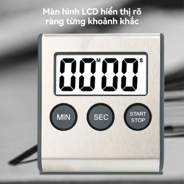 Đồng Hồ Số Chome N06 Đếm Ngược Báo Thức Thép Không Gỉ LCD 3 Nút - 44.000₫ 8