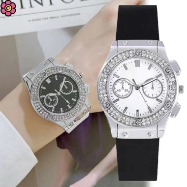 Đồng hồ thạch anh unisex YK - Silicon đính kim cương, thời trang nam nữ, giảm giá 121.000 VND
