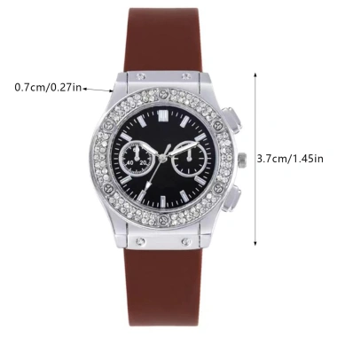 Đồng hồ thạch anh unisex YK - Silicon đính kim cương, thời trang nam nữ, giảm giá 121.000 VND
