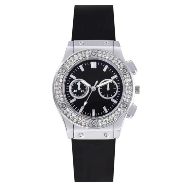 Đồng hồ thạch anh unisex YK - Silicon đính kim cương, thời trang nam nữ, giảm giá 121.000 VND
