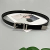 Đồng hồ thời trang chất lượng cao, khóa bạc, dây da thật chính hãng Unisex màu đen 6