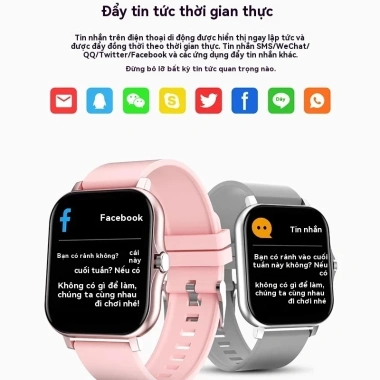Đồng hồ thông minh 1,83 inch toàn màn hình theo dõi thể thao nhịp tim Bluetooth gọi - Giá 189.000₫