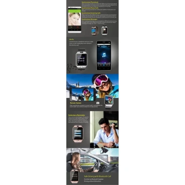 Đồng hồ thông minh Android DZ09 Đen, khe cắm thẻ Sim, giá 273.900₫ (gốc 342.375₫) 3