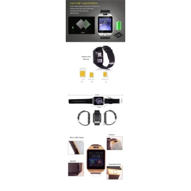 Đồng hồ thông minh Android DZ09 Đen, khe cắm thẻ Sim, giá 273.900₫ (gốc 342.375₫) 5