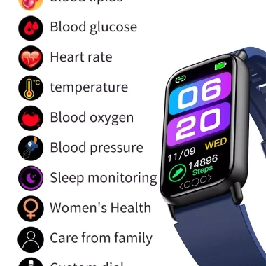 Đồng hồ thông minh ECG+PPG IP68 – Theo dõi nhịp tim, axit uric, mỡ máu, nhắc cuộc gọi – Xiaomi iOS – Quà tặng