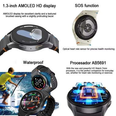 Đồng hồ thông minh Galaxy 2.025 Smart Watch 7 GPS - La bàn, thể thao, nhịp tim, gọi BT, màn hình AMOLED HD - 300.300 VND 2