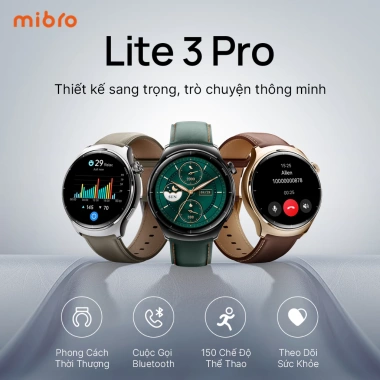 Đồng Hồ Thông Minh Mibro Lite 3 Pro - Màn Hình Amoled UHD 1,32 60Hz GPS Độc Lập Bluetooth Gọi Nhẹ Giá 1.720.000 VND