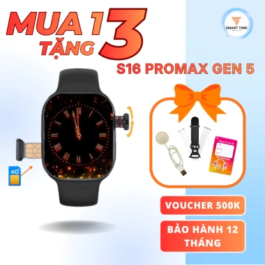 Đồng Hồ Thông Minh Sim S16 PROMAX GEN5 Nghe gọi, tải app, màn hình tràn viền, theo dõi sức khỏe, giảm còn 1.8 triệu