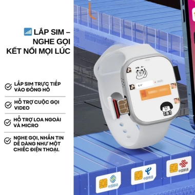 Đồng Hồ Thông Minh Sim S16 PROMAX GEN5 Nghe gọi, tải app, màn hình tràn viền, theo dõi sức khỏe, giảm còn 1.8 triệu