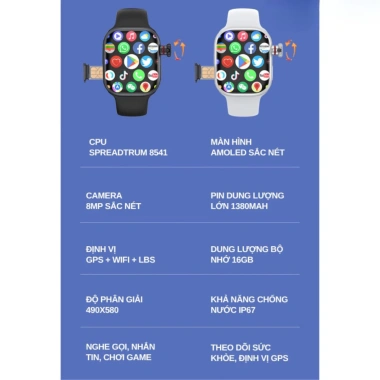 Đồng Hồ Thông Minh Sim S16 PROMAX GEN5 Nghe gọi, tải app, màn hình tràn viền, theo dõi sức khỏe, giảm còn 1.8 triệu