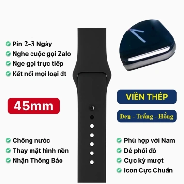 Đồng hồ thông minh TÁO logo 41-45mm Bluetooth, nhận tin, nghe gọi - 450.000₫