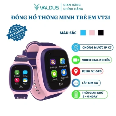 Đồng hồ thông minh trẻ em VALDUS VT31 lắp SIM, gọi video, định vị, cảnh báo, bảo hành 1 năm - 1.08tr