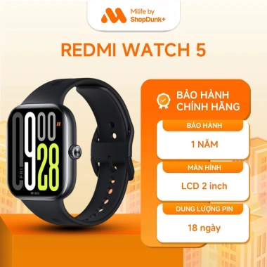 Đồng Hồ Thông Minh Xiaomi Redmi Watch 5 Chính Hãng - BH 12 Tháng - Giá 4.000.000₫ Đồng Hồ Thông Minh Xiaomi Redmi Watch 5 Chính Hãng - BH 12 Tháng - Giá 4.000.000₫