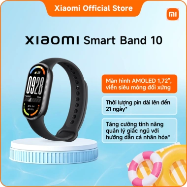 Đồng hồ thông minh Xiaomi Smart Band 10 - AMOLED 1,72 inch siêu mỏng, giá 390.000₫
