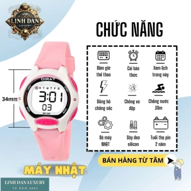 Đồng Hồ Trẻ Em DIRAY 8.207L Điện Tử Thể Thao LED, Chống Nước 30M, Bé Trai & Bé Gái - Chính Hãng 199k 4 Đồng Hồ Trẻ Em DIRAY 8.207L Điện Tử Thể Thao LED, Chống Nước 30M, Bé Trai & Bé Gái - Chính Hãng 199k 4