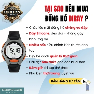 Đồng Hồ Trẻ Em DIRAY 8.207L Điện Tử Thể Thao LED, Chống Nước 30M, Bé Trai & Bé Gái - Chính Hãng 199k