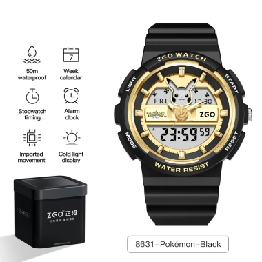 Đồng hồ trẻ em ZGO Pokemon Pikachu chống nước 50M, bấm giờ, báo thức, lịch - giá ưu đãi 800.590 VND 8 Đồng hồ trẻ em ZGO Pokemon Pikachu chống nước 50M, bấm giờ, báo thức, lịch - giá ưu đãi 800.590 VND 8