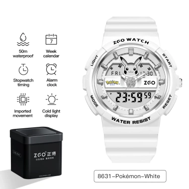 Đồng hồ trẻ em ZGO Pokemon Pikachu chống nước 50M, bấm giờ, báo thức, lịch - giá ưu đãi 800.590 VND 9 Đồng hồ trẻ em ZGO Pokemon Pikachu chống nước 50M, bấm giờ, báo thức, lịch - giá ưu đãi 800.590 VND 9
