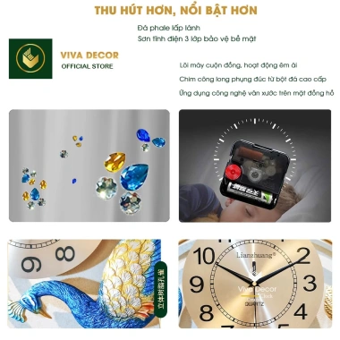 Đồng Hồ Treo Tường Chim Công Khổng Tước JJT VIVA DECOR V2.878 Giá chỉ 750.000đ