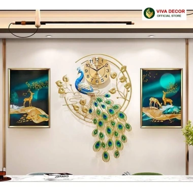 Đồng Hồ Treo Tường Chim Công Khổng Tước JJT VIVA DECOR V2.878 Giá chỉ 750.000đ