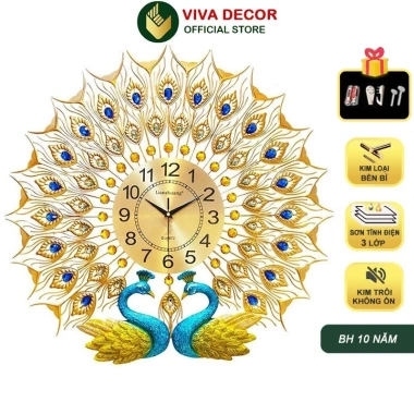 Đồng Hồ Treo Tường Chim Công, Khổng Tước Song Hỷ Lianzhang V618 – Giá 645.000₫
