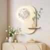 Đồng hồ treo tường decor mặt trăng LED, kệ cắm hoa sang trọng, đẹp nhà cửa 459.000₫