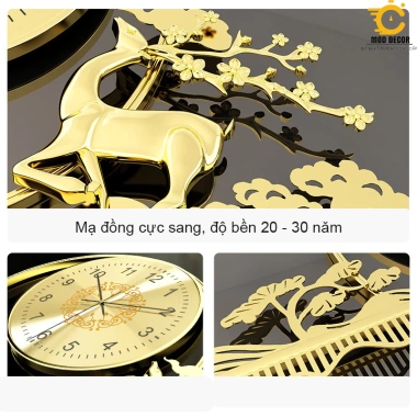 Đồng hồ treo tường Hươu Tài Lộc MOD Decor - Trang trí phong thủy, giảm còn 969.000₫
