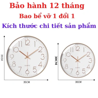 Đồng hồ treo tường kim trôi Quartz mạ vàng - Cao cấp, không tiếng động, giá rẻ 61.900₫ 4