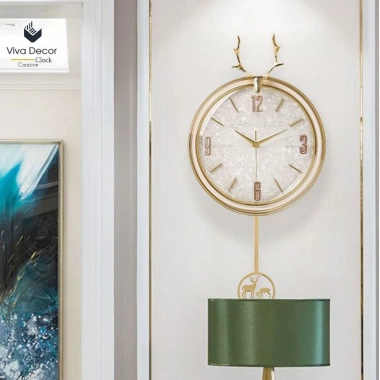 Đồng Hồ Treo Tường Sừng Hươu Cao Cấp Kim Trôi V364 Giá Ưu Đãi 890.000 5