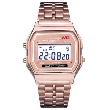 Đồng hồ Unisex Vintage WR Bạc nền trắng, số đen, màn hình LED, phong cách cổ điển - 53.900₫