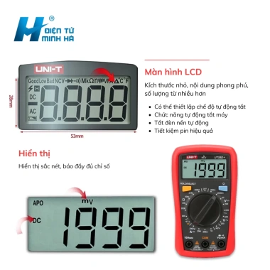 Đồng Hồ Vạn Năng UNI‑T UT33D+ Đo Điện Áp, Dòng Điện, Điện Trở, NCV – Giá 276k