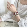 Đồng thỏi trang nữ Bars Bs02 dây da nhung cực đẹp, mặt chữ nhật, chống trầy xước - Giá 549k 4