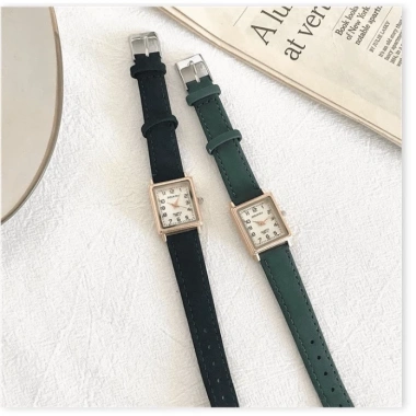 Đồng thỏi trang nữ Bars Bs02 dây da nhung cực đẹp, mặt chữ nhật, chống trầy xước - Giá 549k 9