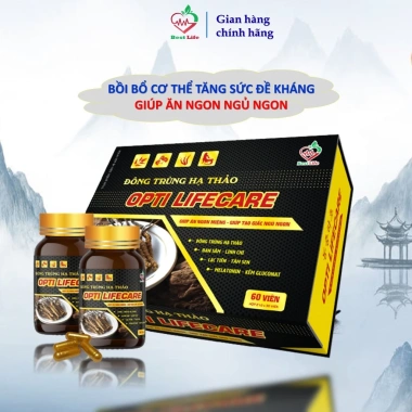 Đông trùng hạ thảo Best Life OPTI LIFECARE 60 viên - Ăn ngon ngủ tốt, bồi bổ, tăng sức đề kháng - 380.000 VND