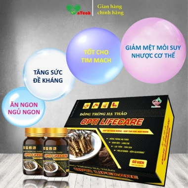 Đông trùng hạ thảo Best Life OPTI LIFECARE 60 viên - Ăn ngon ngủ tốt, bồi bổ, tăng sức đề kháng - 380.000 VND