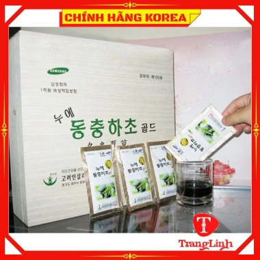Đông trùng hạ thảo Bio 60 gói hộp gỗ - Nước đông trùng Hàn Quốc Tranglinhkorea