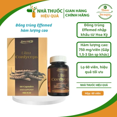 Đông Trùng Hạ Thảo Effemed 60 viên nhập khẩu Mỹ - Bổ sức khỏe, tăng đề kháng, chống lão hóa, quà tặng - 320.000 VNĐ 2