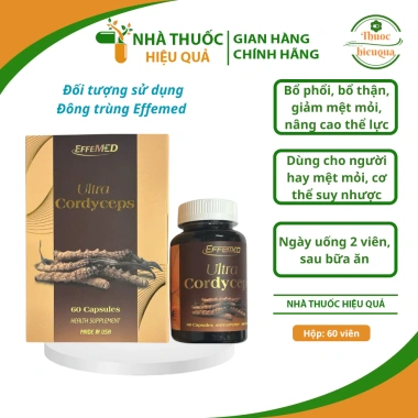 Đông Trùng Hạ Thảo Effemed 60 viên nhập khẩu Mỹ - Bổ sức khỏe, tăng đề kháng, chống lão hóa, quà tặng - 320.000 VNĐ 3