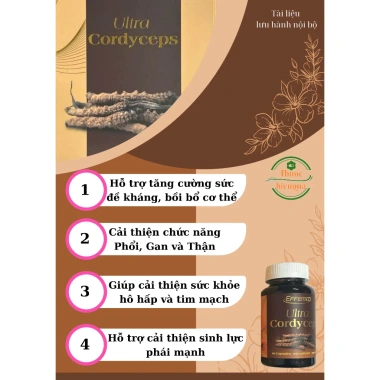 Đông Trùng Hạ Thảo Effemed 60 viên nhập khẩu Mỹ - Bổ sức khỏe, tăng đề kháng, chống lão hóa, quà tặng - 320.000 VNĐ 4
