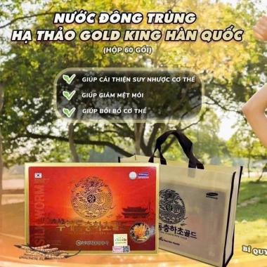 Đông Trùng Hạ Thảo Gold King Kang Hwa Hộp Gỗ Vàng 60 Gói Giá chỉ 1.250.000 VND