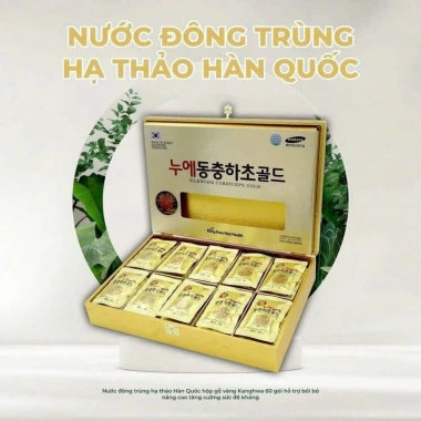 Đông Trùng Hạ Thảo Gold King Kang Hwa Hộp Gỗ Vàng 60 Gói Giá chỉ 1.250.000 VND
