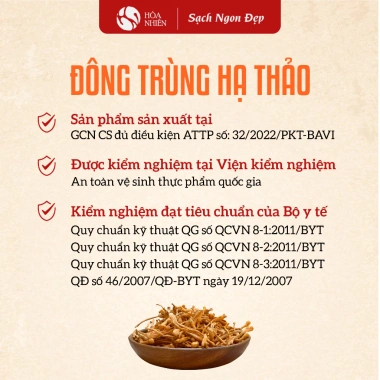 Đông Trùng Hạ Thảo Hòa Nhiên - Nấm sấy nhiệt và thăng hoa, giảm còn 59.999đ