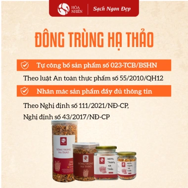 Đông Trùng Hạ Thảo Hòa Nhiên - Nấm sấy nhiệt và thăng hoa, giảm còn 59.999đ